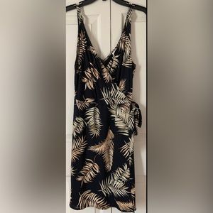 H&M Dresses | H&M Palm Leaf Surplice, Tie Waist Dres, Color:Black, Size S NEW!